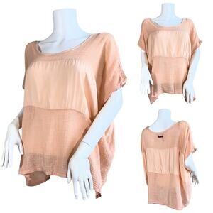 Hard Tail Gauze Satin Peach Top SZ S $89